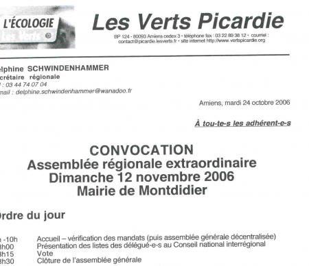 Assemblée régionale extraordinaire